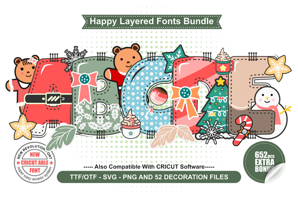 Happy Cristmas Bundle: A Festive Layered Font Collection